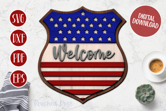 American Flag Shield Welcome Laser Sign Review