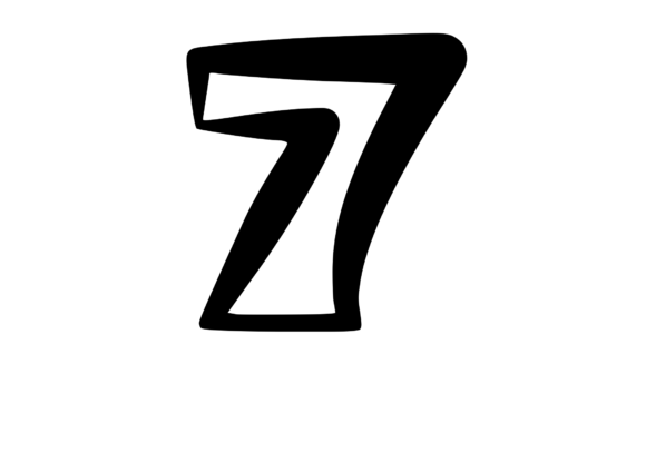 Cute and Bold Uppercase Mono Number 7 for Graphics and Crafts