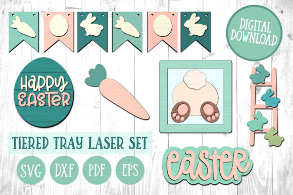 Easter Tiered Tray Laser Set Glowforge