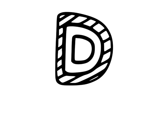 Felt Tip Hand Drawn Stripy Comic Mono D Graphics and Crafts