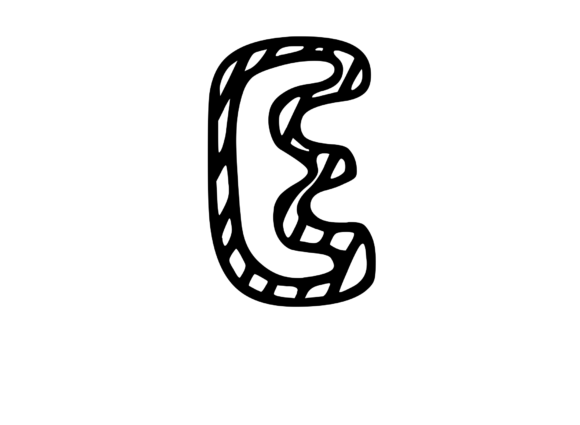 Felt Tip Hand Drawn Stripy Comic Mono E: Graphics for Crafts & Blogs