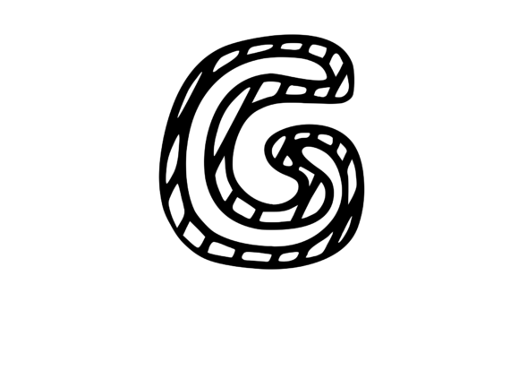 Felt Tip Hand Drawn Stripy Comic Mono G for Graphics and Crafts