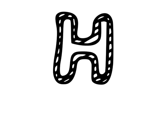 Felt Tip Hand Drawn Stripy Comic Mono H for Graphics & Crafts