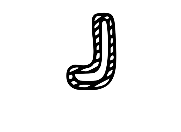 Felt Tip Hand Drawn Stripy Comic Mono J: Graphics for Crafts