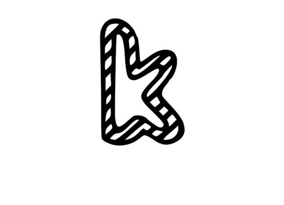 Felt Tip Hand Drawn Stripy Comic Mono K Graphics for Crafts