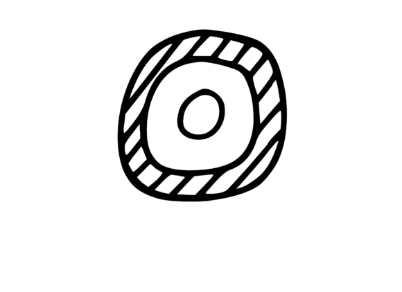 Felt Tip Hand Drawn Stripy Comic Mono O for Graphics and Crafts