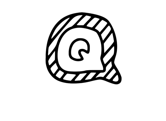 Felt Tip Hand Drawn Stripy Comic Mono Q Graphics and Crafts
