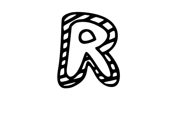 Felt Tip Hand Drawn Stripy Comic Mono R for Graphics and Crafts