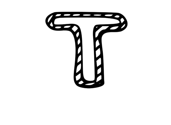 Felt Tip Hand Drawn Stripy Comic Mono T for Graphics and Crafts