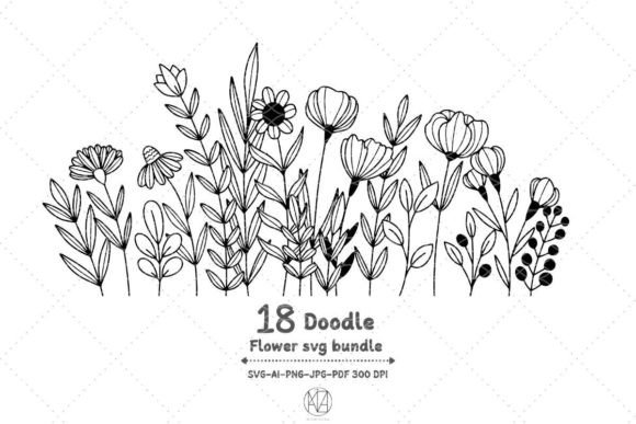 Flower SVG Bundle, Floral Arrangement Graphics and Illustrations