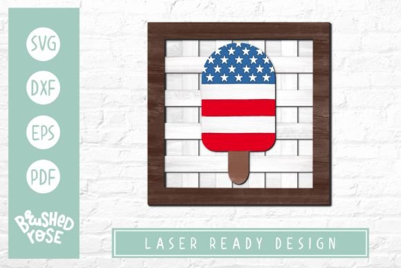 Fourth of July Popsicle Glowforge Sign Graphics and Illustrations Review