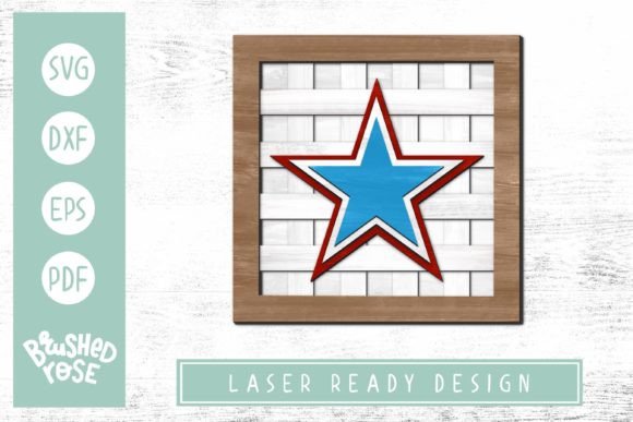 Fourth of July Star Glowforge Sign Graphics and Illustrations Review