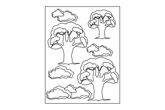 Trees and Bushes: A Designer's Review for Crafts and Coloring Pages Kids